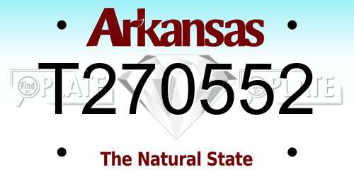 T270552 Arkansas License Plate