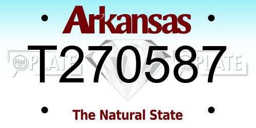 T270587 Arkansas License Plate