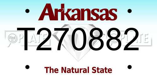 T270882 Arkansas License Plate