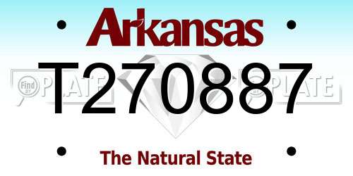 T270887 Arkansas License Plate