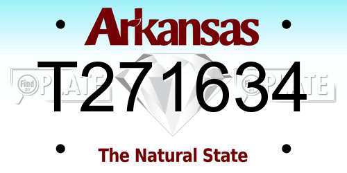T271634 Arkansas License Plate