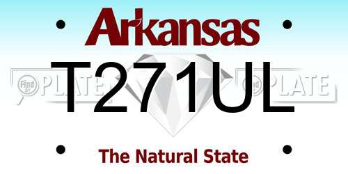 T271UL Arkansas License Plate