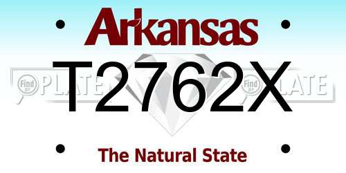 T2762X Arkansas License Plate