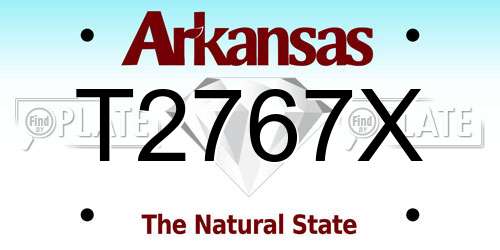 T2767X Arkansas License Plate