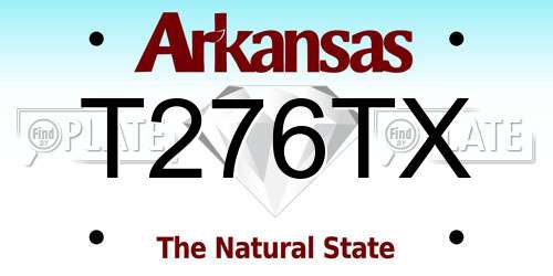 T276TX Arkansas License Plate