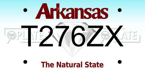 T276ZX Arkansas License Plate