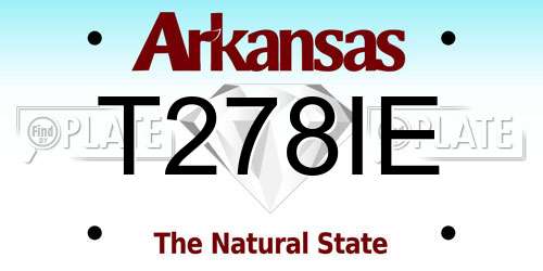 T278IE Arkansas License Plate
