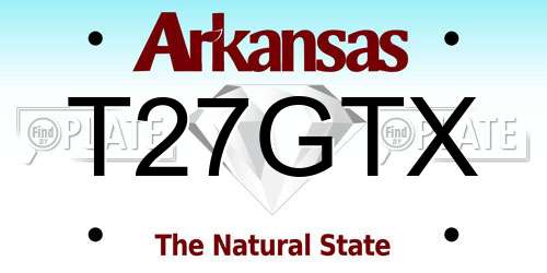 T27GTX Arkansas License Plate