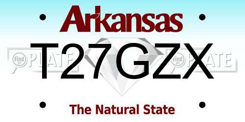 T27GZX Arkansas License Plate