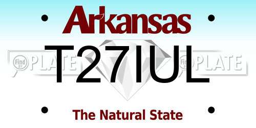 T27IUL Arkansas License Plate