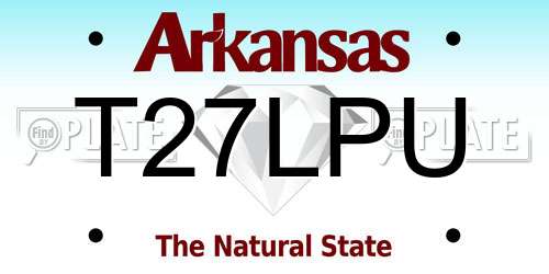 T27LPU Arkansas License Plate
