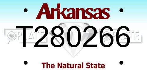 T280266 Arkansas License Plate