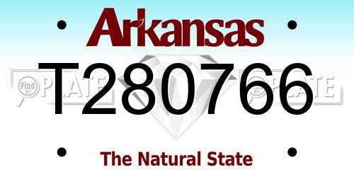 T280766 Arkansas License Plate