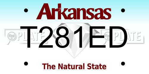 T281ED Arkansas License Plate