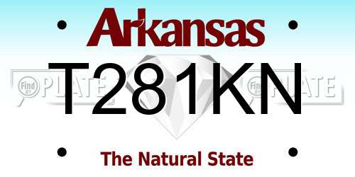 T281KN Arkansas License Plate