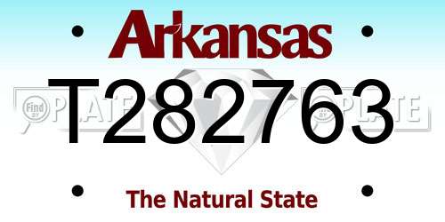T282763 Arkansas License Plate