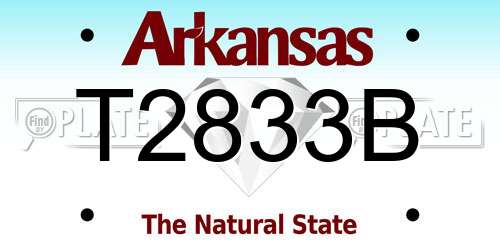 T2833B Arkansas License Plate