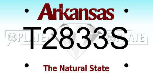 T2833S Arkansas License Plate