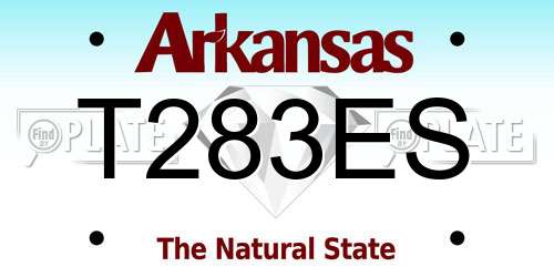 T283ES Arkansas License Plate
