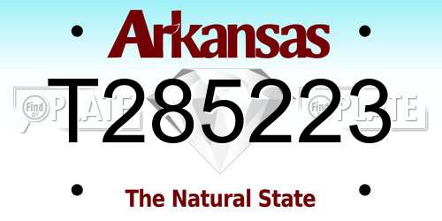 T285223 Arkansas License Plate