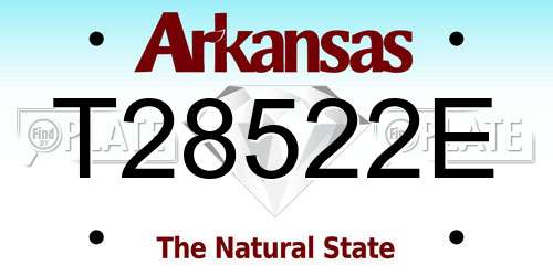 T28522E Arkansas License Plate