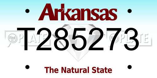 T285273 Arkansas License Plate