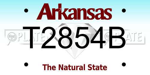 T2854B Arkansas License Plate