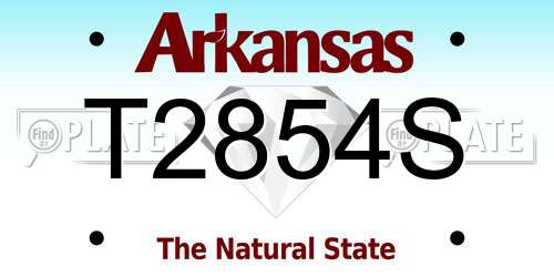 T2854S Arkansas License Plate