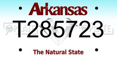T285723 Arkansas License Plate
