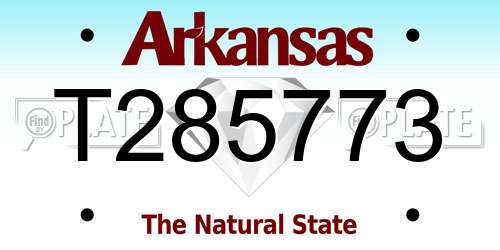 T285773 Arkansas License Plate