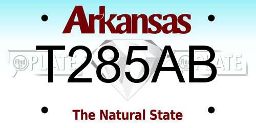 T285AB Arkansas License Plate