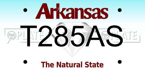 T285AS Arkansas License Plate