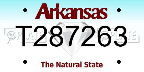 T287263 Arkansas License Plate