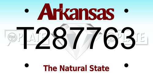 T287763 Arkansas License Plate
