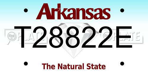 T28822E Arkansas License Plate