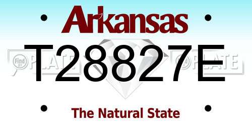 T28827E Arkansas License Plate