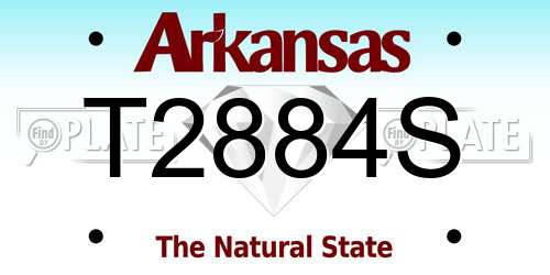 T2884S Arkansas License Plate