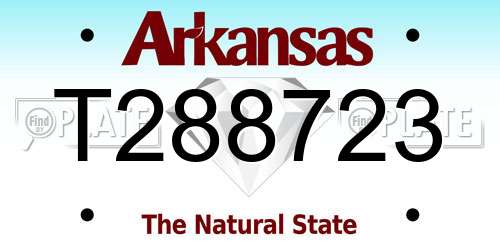 T288723 Arkansas License Plate