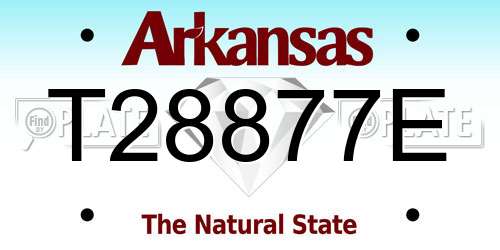 T28877E Arkansas License Plate