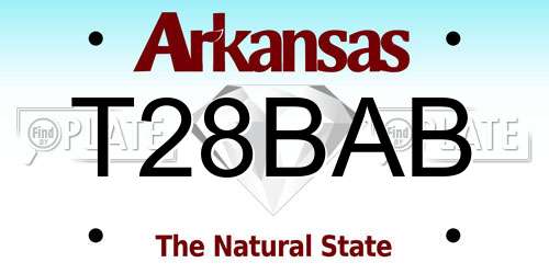 T28BAB Arkansas License Plate