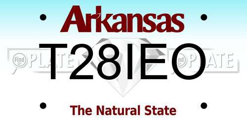 T28IEO Arkansas License Plate