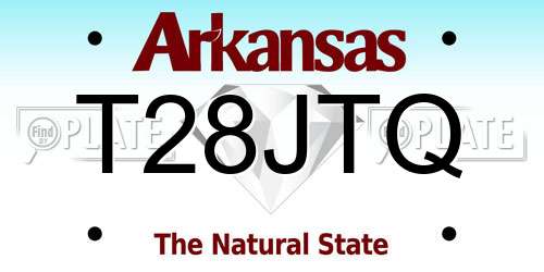 T28JTQ Arkansas License Plate