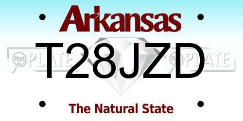 T28JZD Arkansas License Plate