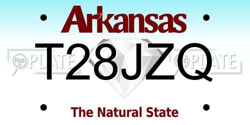 T28JZQ Arkansas License Plate