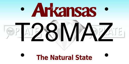 T28MAZ Arkansas License Plate