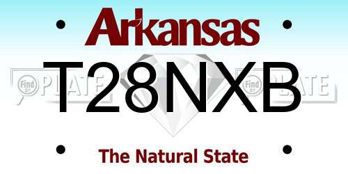 T28NXB Arkansas License Plate