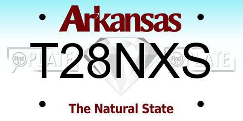 T28NXS Arkansas License Plate