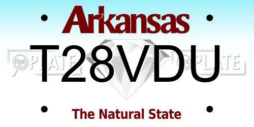 T28VDU Arkansas License Plate