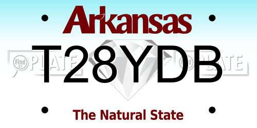 T28YDB Arkansas License Plate
