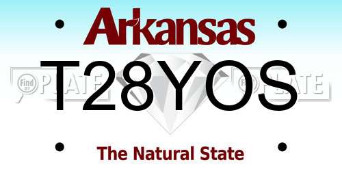 T28YOS Arkansas License Plate
